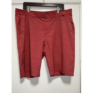 Travis Mathew Performance Shorts Men's 40 Red Flat Front‎ Casual Golf Stretch